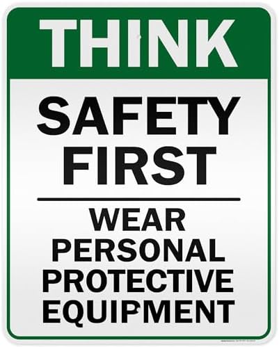 Think Safety First Wear Personal Protective Equipment Sign, 24"x30" .080 by MySignCenter