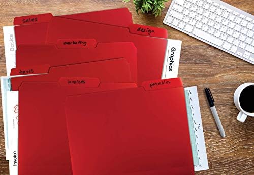 Better Office Products Heavyweight Poly File Folders, 1/3 Cut, Top Tab, 24 Per Box, Letter Size, Assorted Colors-Red, Blue, Yellow Green, 24 per Box - Image 2