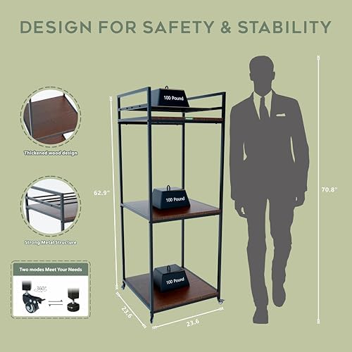 PT2 Ultimate Large 3D Printer Storage Solution, Heavy-Duty 3-Tier Stand & Filament Organizer Rack for Biggest Printers on Wheels - Image 7