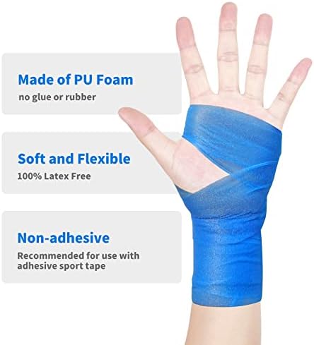 ADMITRY Pre Wrap Tape Athletic,3 Rolls X 22 Yards Blue Prewrap - Image 3