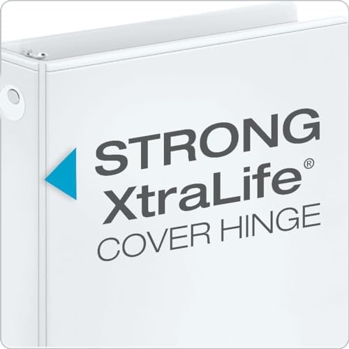 Cardinal Economy 3-Ring Binders, 3", Round Rings, Holds 625 Sheets, ClearVue Presentation View, Non-Stick, White, Carton of 12 (90651) - Image 3