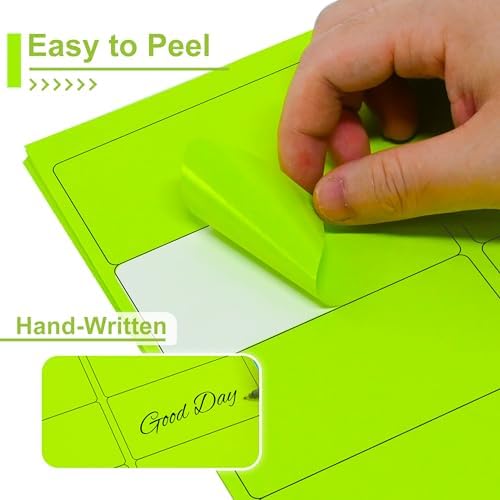 L Liked 2" x 4" Neon Fluorescent Green Labels 300 Labels 30 Sheets - Image 4