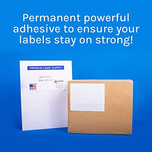 Premium Label Supply White Sticker Shipping Labels – 4" x 5" – Laser/Inkjet Compatible – (4 per Sheet), 2000 Sheets - 8,000 Total Adhesive Labels - Image 4