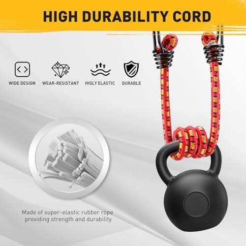 12" Elastic Bungee Cords with Hooks: 10 Pcs Bungee Cords Heavy Duty Outdoor, Bungie Cord Bundle Assortment with Metal Hook, Bungee Straps for Kayaking, Camping, Garage Storage - Image 3