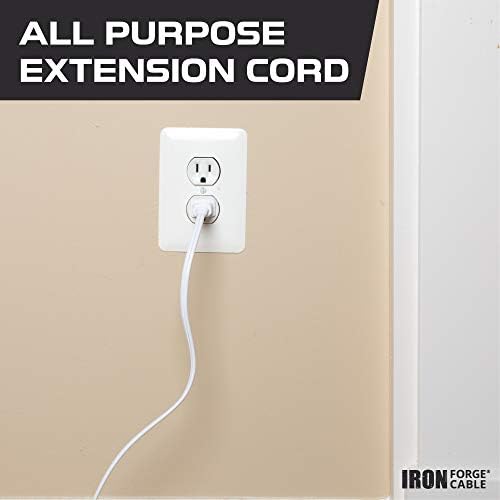 Iron Forge Cable 16 Gauge White Indoor Extension Cord, 10 Ft - SJT - Image 3