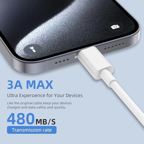 USB A to USB C Cable, CarPlay Cable for iPhone 17 Charger Cord, 2-Pack 6FT - Image 5