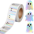 500Pcs Halloween Ghost Stickers Rolls,Holographic Cute Ghost Decals 1.2Inch by LOPUROExquisiteAccessories