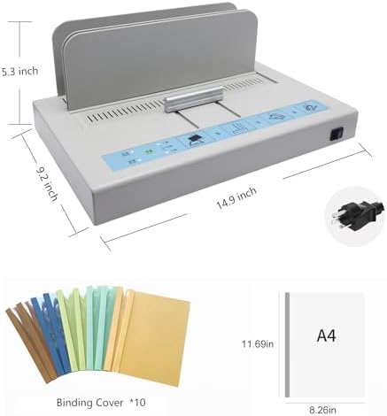 Thermal Binding Machine Book Binder Machine Book Binding Kit 500 Sheets Capacity Thermal Binder A3/A4/A5 Document with Glue Strips Cover 110V Hot Melt Machine Heat Binder Contract Document Invoice - Image 4