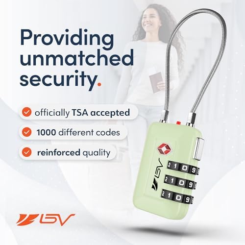 TSA Accepted Luggage Travel Lock, Set-Your-Own Combination Lock for School Gym Locker, Luggage Suitcase Baggage Locks, Filing Cabinets, Toolbox, Case (Mint Green, 2 Pack) - Image 3