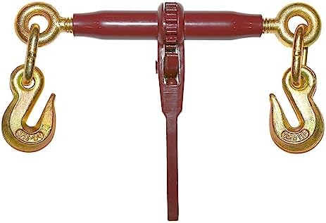 3/16" - 1/4" Ratchet Load Binder Premium Gold Tip Forged Grab Hook | One Piece Handle | 3,500 lbs | Max Capacity 10,500 lbs (Professional Cargo Control) by Unknown