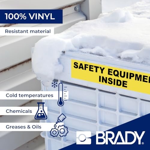 Brady Authentic (M21-375-595-BR) All-Weather Vinyl Label for Indoor/Outdoor ID, Lab and Equipment Labeling, White on Brown- ForM210, M210-LAB, M211, BMP21-PLUS and BMP21-LAB Printers, 375" W, 21' L - Image 3