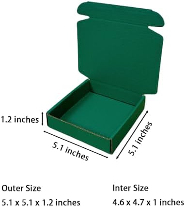 50 Pack 5.1x5.1x1.2 in Hunter Green Shipping Boxes - Image 2