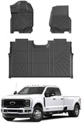 F250 Floor Mats - Car Mats for 2017-2026 Ford F250/F350/F450 Supercrew Cab, All Weather Floor Mat for F350 Accessories, Heavy Duty Rubber Mats, Car Accessories by cartist