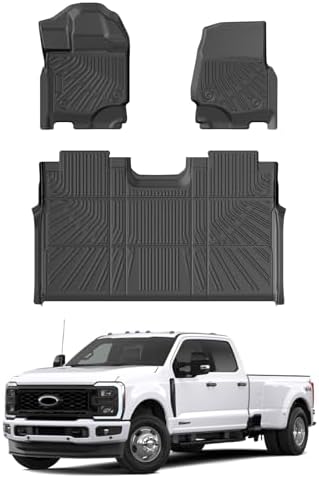 F250 Floor Mats - Car Mats for 2017-2026 Ford F250/F350/F450 Supercrew Cab, All Weather Floor Mat for F350 Accessories, Heavy Duty Rubber Mats, Car Accessories by cartist