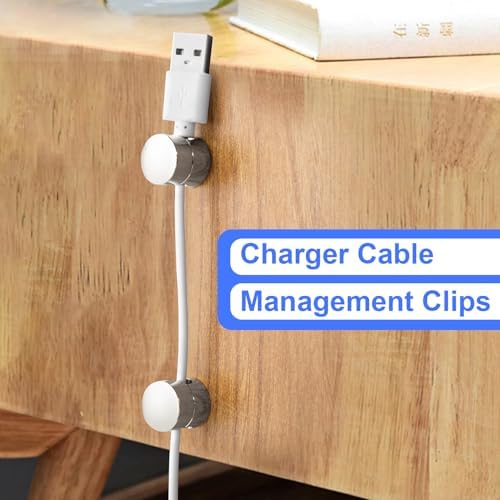SmallCat 3Sets Charger Holders for Cords, Silver Cord Holder for Nightstand - Image 4
