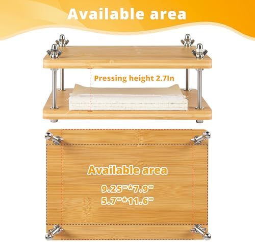 Bamboo Wooden Book Press for Bookbinding - Portable Bookbinding Machine and Book Press (11.6 x 7.9 inches) - Image 3