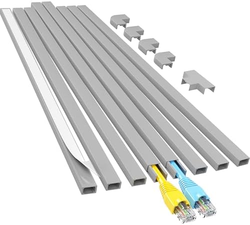 Yecaye Cord Hider, 113in One-Cord Cable Raceways, W0.59in H0.4in, Grey by Yecaye