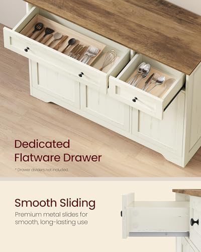 VASAGLE Buffet Cabinet, Sideboard, 3 Doors, 42.1 x 15.8 x 31.8 Inches - Image 5