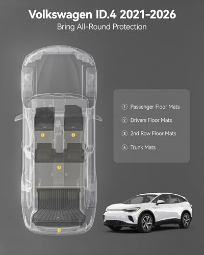 3W Floor Mats & Cargo Liner Fit for Volkswagen ID.4 2021-2026 - Image 3