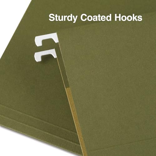 Staples Hanging File Folders, Letter Size, 5-Tab, Green, 100/Carton - Image 2