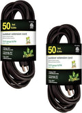 GoGreen Power Inc. (G-14050BK-2) 12/3 50' Heavy Duty Extension Cord - Black, 50ft, 2 Pack by PowerByGoGreen