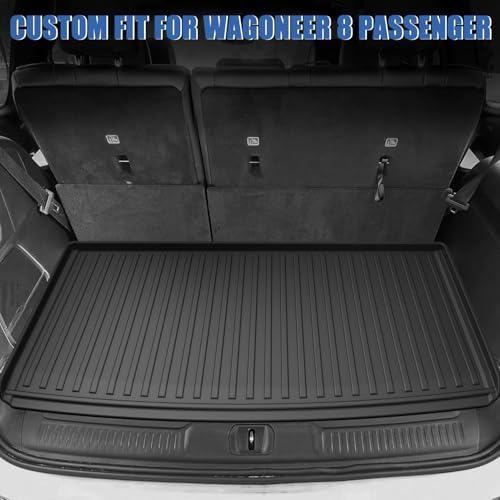 Floor Mats & Cargo Liner Compatible with 2022 2023 2024 2025 Jeep Wagoneer 8-Seat (NOT for 7-Seat/L/S/Grand Cherokee) Floor Liners Trunk Mat All Weather TPE Protection Car Floor Liners Full Set - Image 5