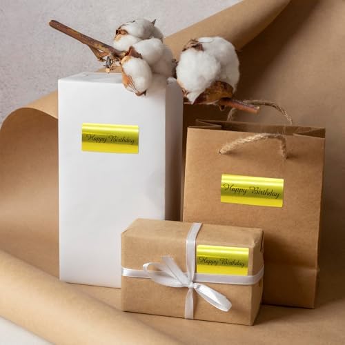 1.25" x 2.25" Gold Thermal Label Stickers,Waterproof Thermal Printer Sticker Labels for Gift Wrapping, Self-Adhesive Name Price Tag DIY Custom Logo Design (500 pcs,Gold) - Image 5