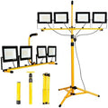 40000Lumen LED Work Lights with Stand - 4Head Portable Work Light on Stand - IP66 Waterproof Tripod Worklights for Outdoor Indoor Job Site Workshop Garage Construction Site Lighting by Unknown