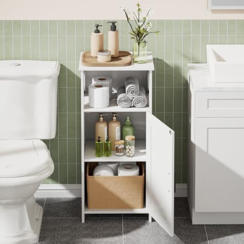 Homhedy Farmhouse Bathroom Storage Cabinet with Doors, Small Floor Cabinet - Image 3