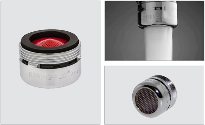 Spring Flo Ultra Aerator Standard Flow Stream Faucet Threaded Slotted One Piece 15 4200 5 (Red 2.2 GPM, Male Thread) - Image 4
