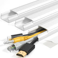 Yecaye TV Cord Hider, 42in Cord Cover Wall Mounted, W1.18in H0.6in, White by Yecaye