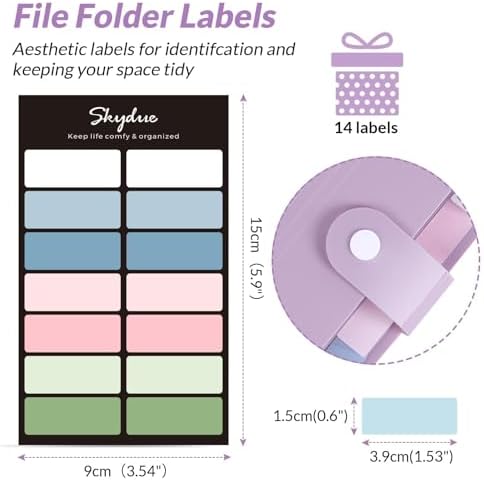 SKYDUE File Folder with Labels, Accordion File Organizer with 8 Pockets, Portable Document Organizer, A4 Letter Size, Paper Organizer for Office, Purple - Image 4