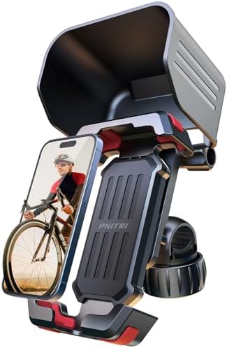 Bike Phone Holder [Avoid Glare] [Super Easy Install] Handlebar Phone Mount by Pnitri