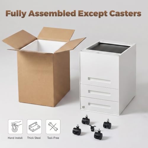 Guizeeopo Fully Assembled Home Office Filing Cabinet with Lock - Image 4