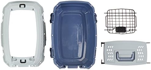 Amazon Basics 2-Door Top-Load Hard-Sided Pet Travel Carrier for Cats and Small Dogs, 19" L x 12.6" W x 10" H, Gray & Blue (Pack of 6) - Image 7