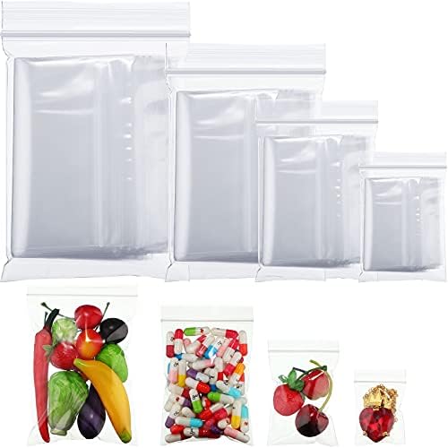 Zonon 100 Pcs Clear Reclosable Zipper Storage Bags Resealable Poly Bag, Xs by Zonon