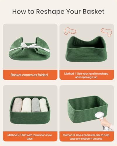 KALLAX Small Woven Storage Basket for Organizing, 12 x 8 x 4.5 inch, 3 Pack - Image 7