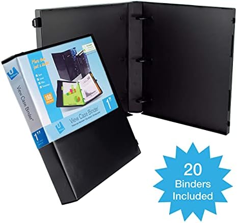 UniKeep 3 Ring View Binder - Binder Case is Fully Enclosed - Available in White, Clear, or Black and in Different Spine Sizes (Box of 20, Black, 1.0 Inch) - Image 6