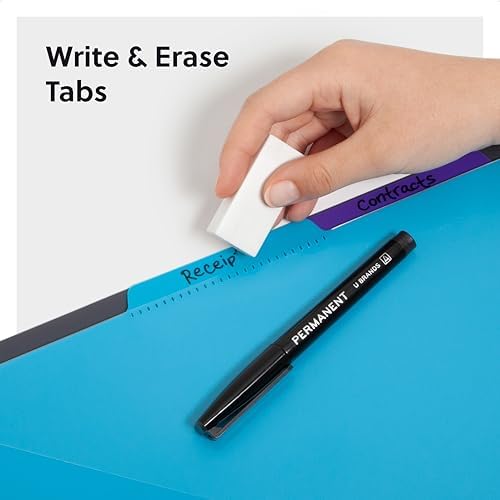 Smead 12 Pocket Poly Project Organizer,Letter Size,1/3-Cut Tab,Gray with Bright Colors (89207),(Pack of 10) - Image 6