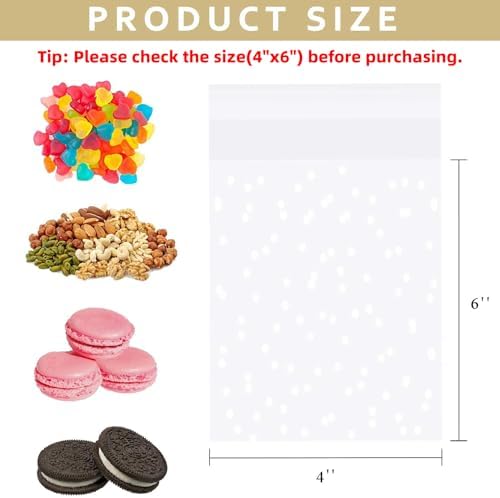 Morepack 4x6 Inch Cookie Bags Self Sealing Cellophane Bags 200 Pcs - Image 2