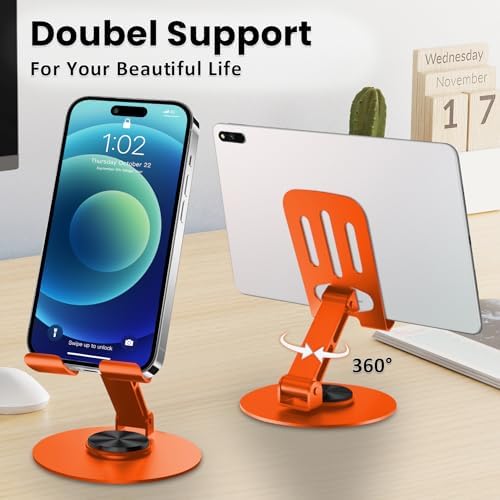 Universal Metal Cell Phone Stand, Orange - Image 2