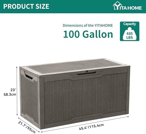 YITAHOME 100 Gallon Resin Deck Box - Image 6