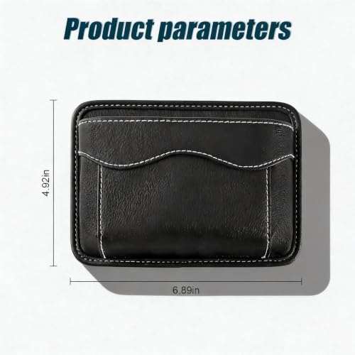 Car Seat Side Organizer, PU Leather Vehicle Storage Pocket, Universal Gap Filler for Auto Console Door Phone Document Sundries Organizer (Black) - Image 2