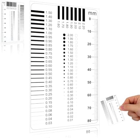 BESTOYARD Clear Crack Width Gauge Ruler Precision Flaw Detection Tool for Spot and Scratch Inspection Transparent Scale Lines Portable Plastic Measuring Instrument for Industrial Analysis by BESTOYARDSHOME