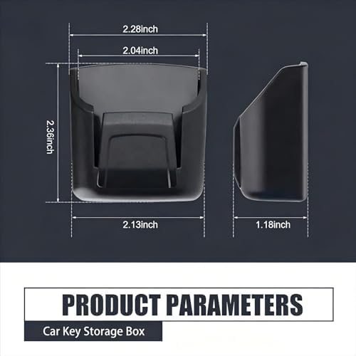 Car Key Fob Holder Box, Adhesive Multifunctional Dashboard Organizer Mount, Easy Access Key Remote & Garage Card Storage Box, Universal for Most Cars (Black) - Image 2