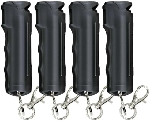 SABRE Pepper Spray with Fast Flip-Top Safety & Snap‑Clip Keychain for Self Defense - Maximum Police Strength OC with UV Marking Dye, 10‑Sec. Spray, 14-ft Range, Finger Grip, Made in USA, 0.54 fl oz by SABRE