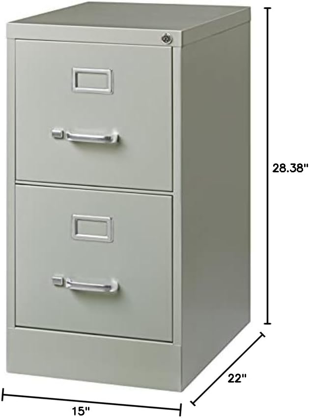Pemberly Row 22" 2-Drawer Metal Letter Width Vertical Filing Cabinet in Light - Image 3