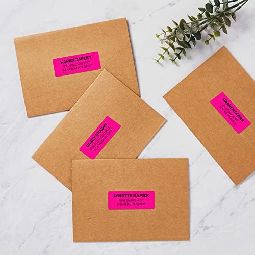 Avery Printable Address Labels with Sure Feed, 1" x 2-5/8", Neon Magenta, Laser & Inkjet Compatible, 750 Blank Labels, Great for Branding, Mailing, Organizing, and More (5970), (Pack of 5) - Image 3