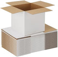 EXYGLO 15 Pack 10x10x10 Shipping Boxes for Small Business, White Corrugated Cardboard Small Box for Packaging, Moving, Mailing, and Storing by EXYGLO
