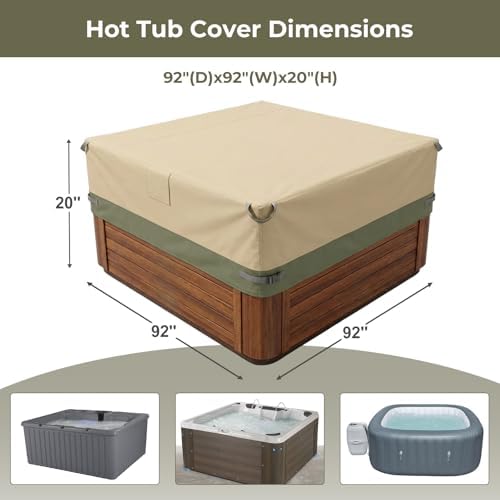 BPS Waterproof 600D Outdoor Hot Tub Cover - Image 3